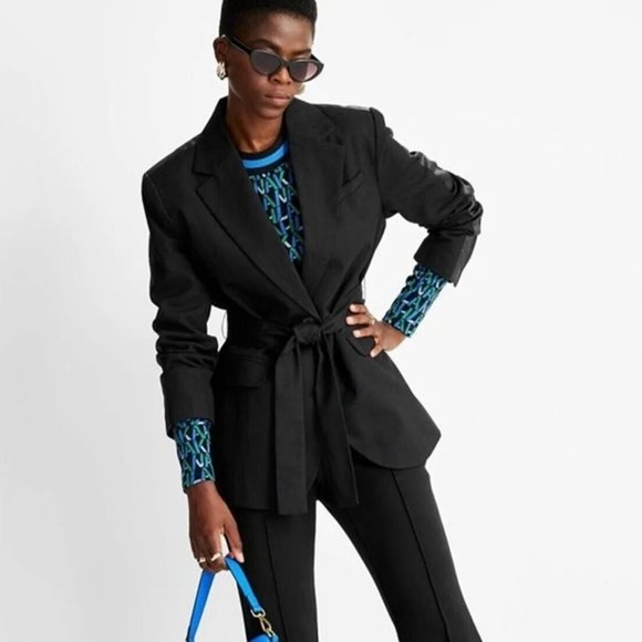 Future Collective Kahlana Barfield Brown x Target Black Tie Front Blazer  szS - Picture 4 of 13